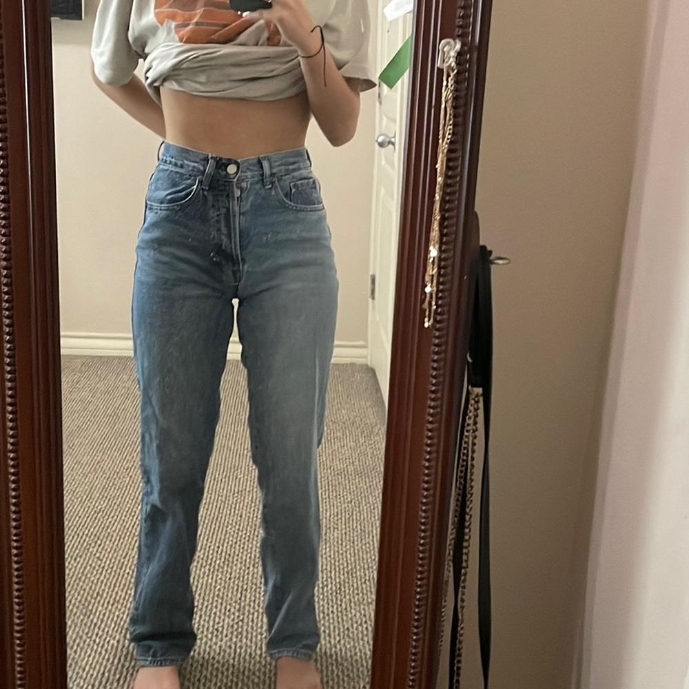 pacsun 2 tone blue dad jeans